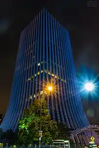 The tower at night