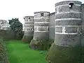 The distinctive striped towers of the castle