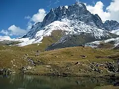 Chaukhi mountain in Khevi, Georgia