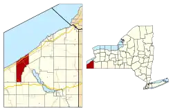 Location within Chautauqua County and New York