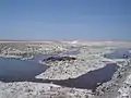 Part of the Chaxas lagoon in the Salar de Atacama.