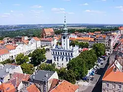 Panorama view of Chełmno market square