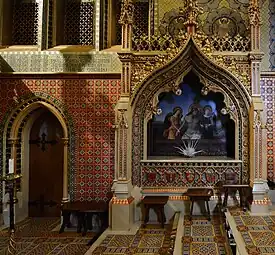 Gothic Revival - Interior of the St Giles' Catholic Church, Cheadle, Staffordshire, the UK, by Augustus Pugin, 1840-1846