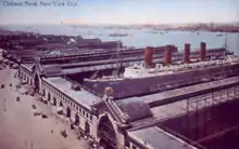 Chelsea Piers and Lusitania about 1910