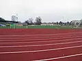 View of the pitch, athletics track and grandstands