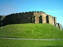 The curtain walls of Chester Castle