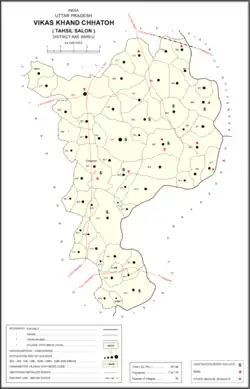 Map showing Hajipur (#385) in Chhatoh CD block