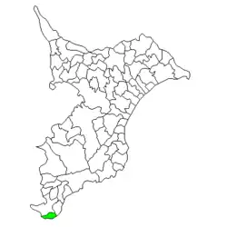 Location of Shirahama in Chiba Prefecture