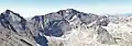 Northeast aspect of Chiefs Head seen from The Keyhole on Longs Peak. Pagoda Mountain to left. The Spearhead in lower right.