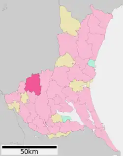 Location of Chikusei in Ibaraki Prefecture