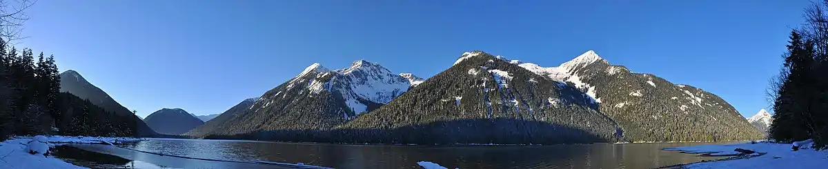 Mount Lindeman (left) and Mt. Webb (right) from Chilliwack lake