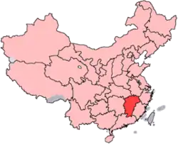 Location of Jiangxi