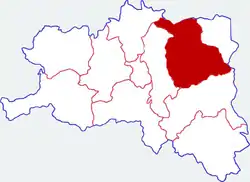 Location in Hanzhong