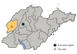 Location of Liaocheng in Shandong