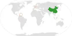 Map indicating locations of China and Netherlands