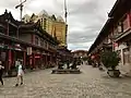 Chinatown pedestrian mall with the Blue Shield Casino new tower under construction behind.