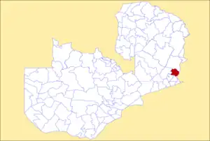 District location in Zambia