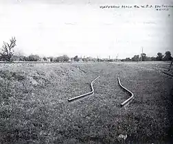 Bent rails after the 1928 Chirpan earthquake