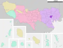 Location of Chiyoda in Tokyo