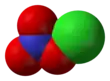 Spacefill model of chlorine nitrate