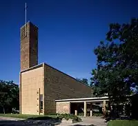 Christ Church with its tower and cross