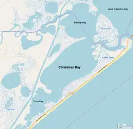 Map of Follet's Island and Christmas Bay