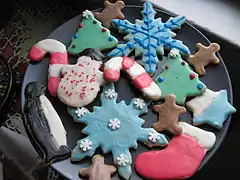 Frosted Christmas cookies