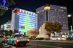 A street in Okayama City, Okayama Prefecture at night