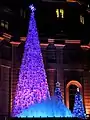 Christmas tree decorations and fountain at Mandarin Oriental Taipei