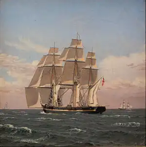 The corvette Najaden under sail  (c. 1835)