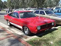 Chrysler VK Charger White Knight Special coupe in Amarante Red