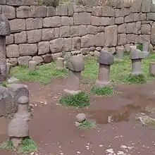 Phallus-shaped stone sculptures at Inka Uyu