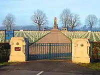 Military Cemetery at Champenoux.  The Morhange monument can be seen in the distance.