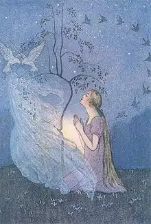 "Rustle and shake yourself, dear tree. And silver and gold throw down to me," for Cinderella, 1920