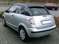 Citroën C3 Pluriel circa 2007 with roll-back textile roof and removable rigid sidebars