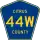 County Road 44W marker