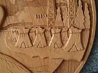 2. Bas relief: A close-up of the crest for City of Grande Prairie, Alberta,  Canada