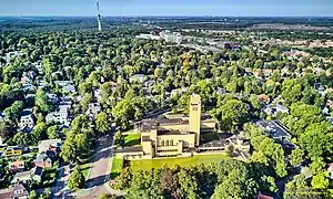 2020-08-19 Drone Shot Raadhuis and Media Park, Hilversum