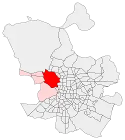 Location of Ciudad Universitaria