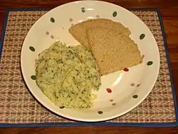 Oatcakes (top) with clapshot