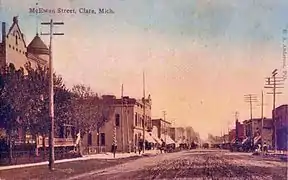 McEwan Street, looking south from the present location of the  Doherty Hotel, c. 1909