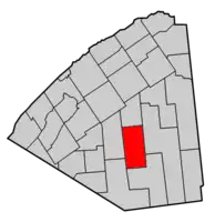 Map highlighting Clare's location within St. Lawrence County.