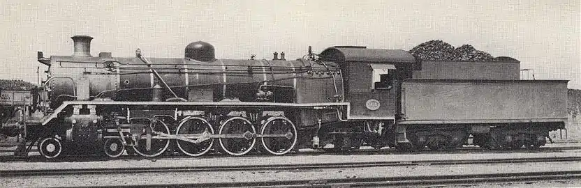 Reboilered Class 19BR no. 1410 at Sydenham, Port Elizabeth, c. 1966