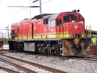 Bright Star equipped no. 34-418 in Transnet Freight Rail livery, Saldanha, 10 February 2013