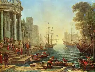 Claude Lorrain - Seaport with the Embarkation of Saint Ursula (1641)