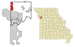 Location of Smithville, Missouri