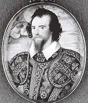 George Clifford wearing the armour shown at top