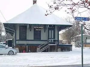 The former New York Central Railroad freight station in Clifton Springs.