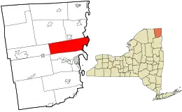 Location in Clinton County and the state of New York.