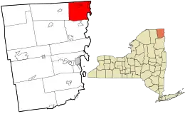 Location in Clinton County and the state of New York.